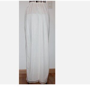 Val Mode Vintage Nylon Half Slip Side Slit Lace Trim Floor Length Sz S